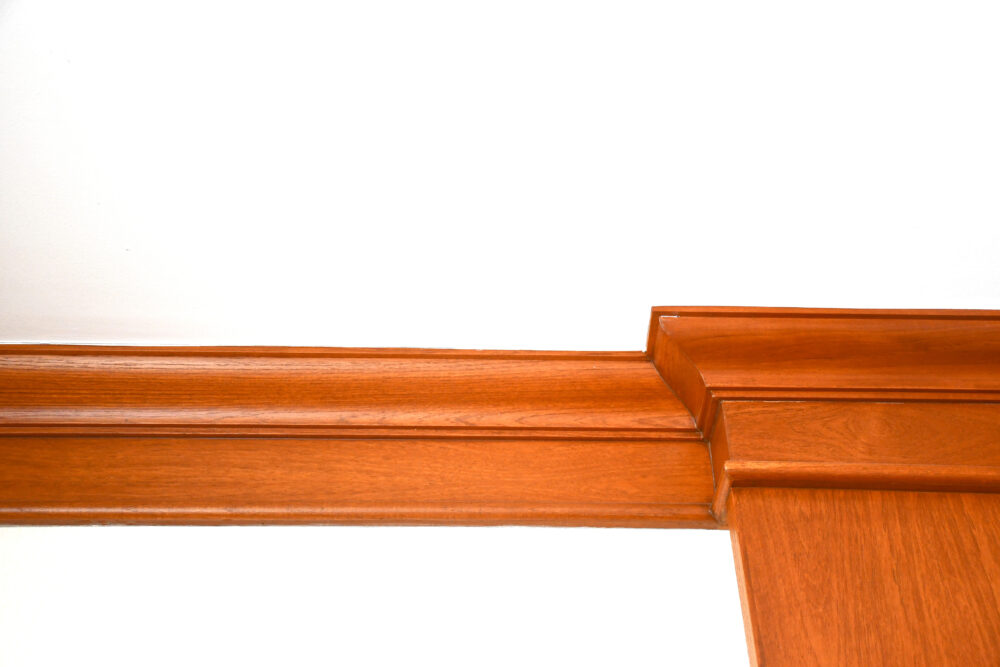 An image of wooden ceiling moulding.