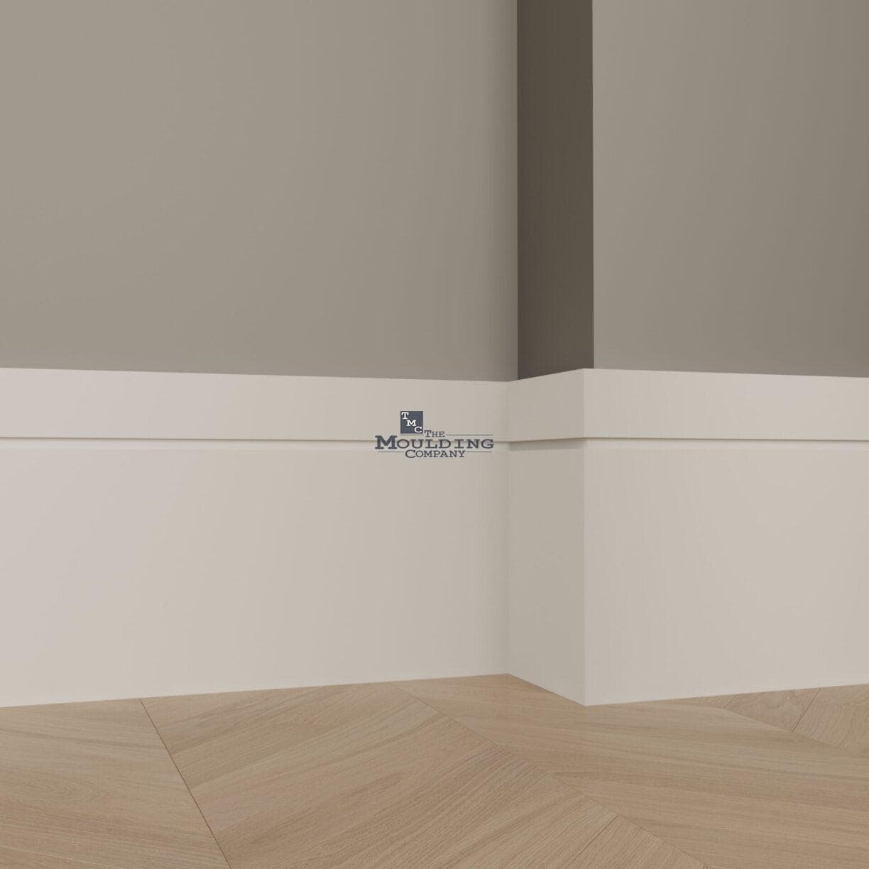 Modern baseboard with a sharp groove