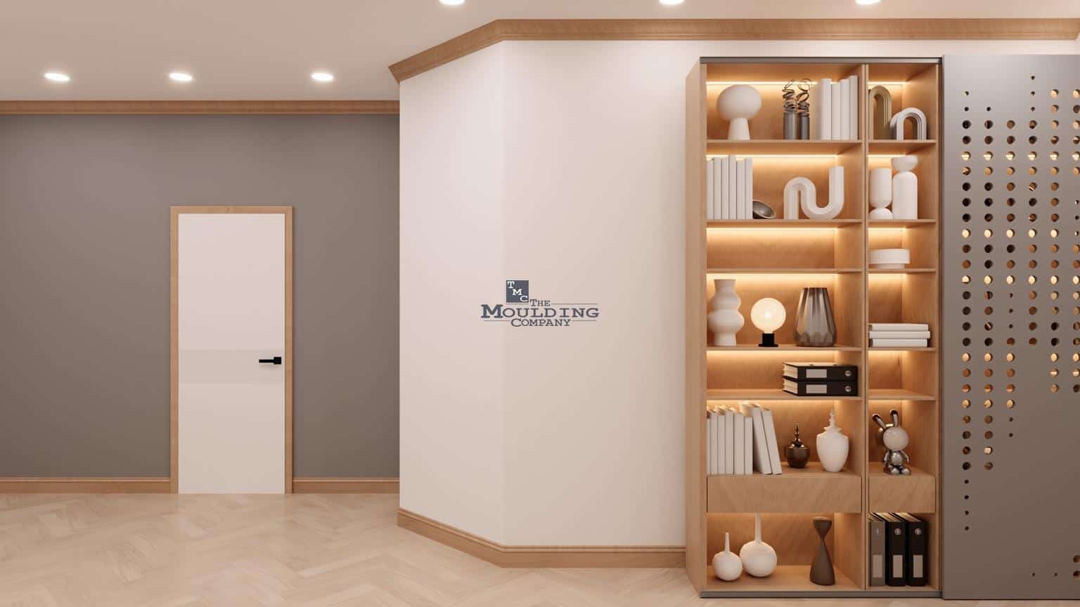 Interior design moulding baseboard and crown wood with elegant design