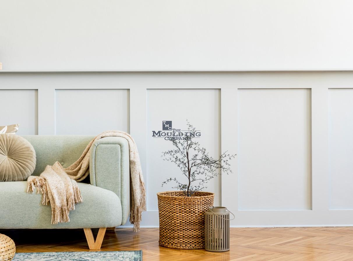 Wainscoting installed on a dining room wall showing classic panel design and trim detail