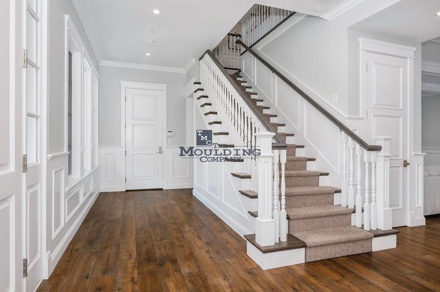 American style home with wainscoting and mouldings in California