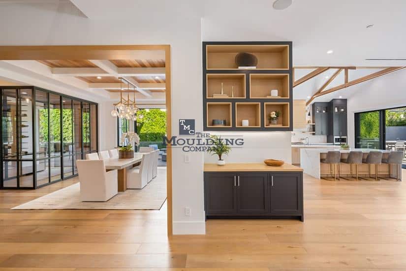 Combination of wood casing and painted baseboard